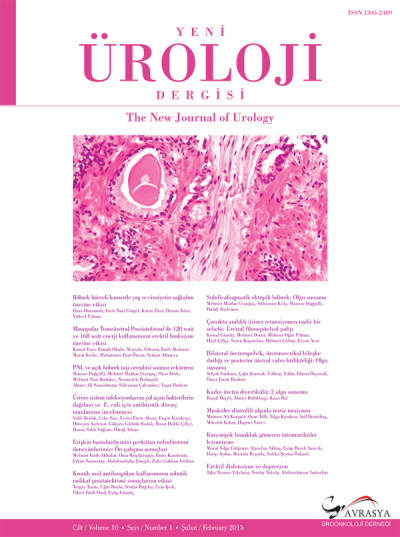 Yeni Üroloji Dergisi Volume: 10 Issue: 1
