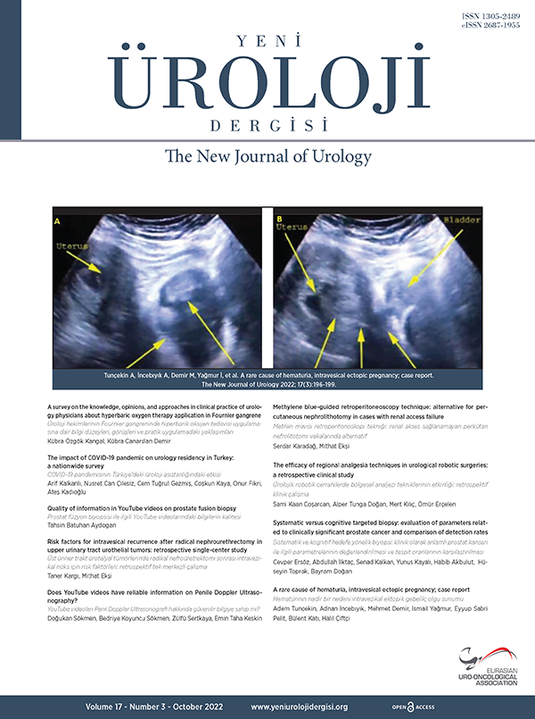 Yeni Üroloji Dergisi Volume: 17 Issue: 3