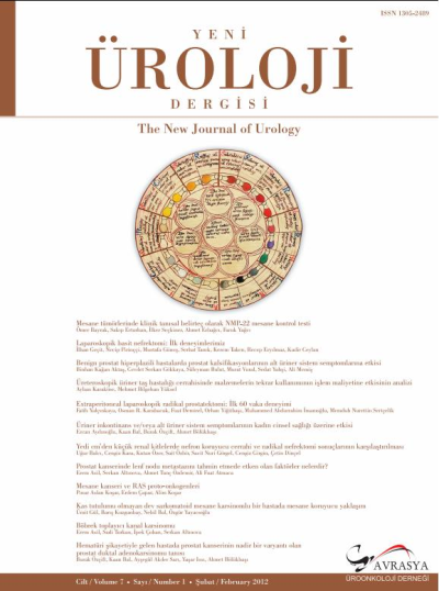 Yeni Üroloji Dergisi Volume: 7 Issue: 1