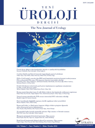 Yeni Üroloji Dergisi Volume: 7 Issue: 3